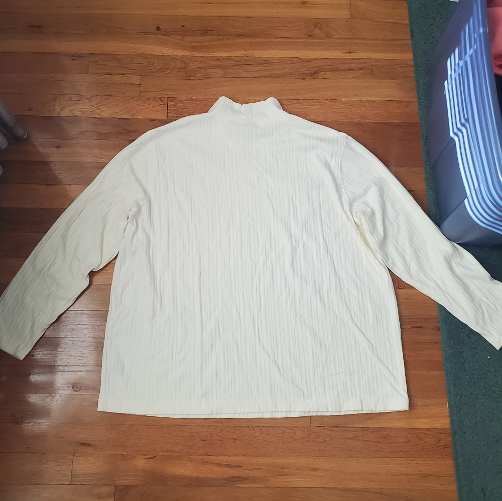 White Mock Long Sleeve Turtleneck - Picture 6 of 6